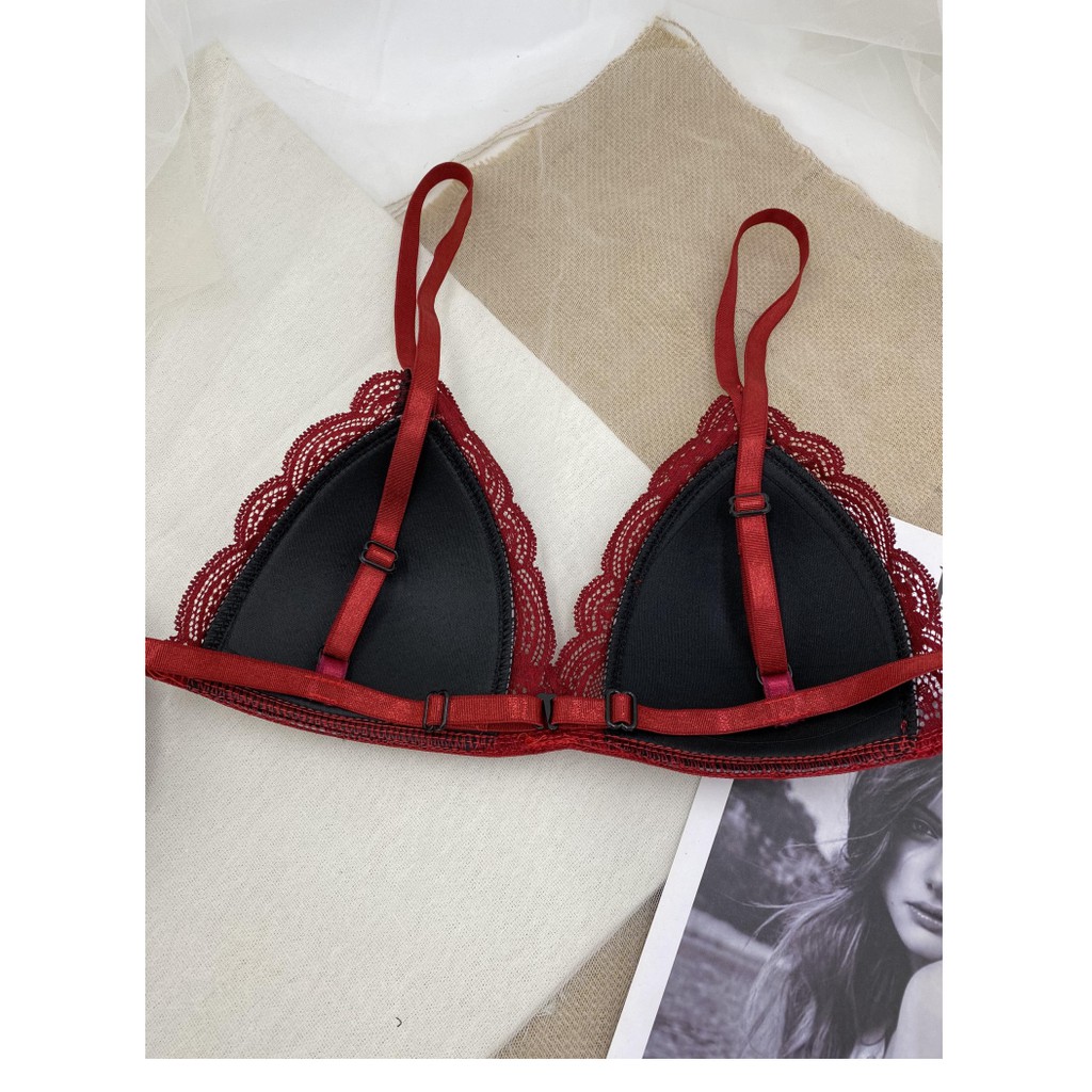 [CHE TÊN] Bộ đồ lót ren nữ Bralette đỏ ren lì có mút mỏng thiết kế cao cấp không đụng hàng BRAHY 043 | BigBuy360 - bigbuy360.vn