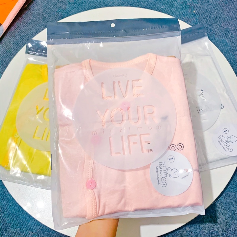 Bộ Dài Tay Thun Lạnh Cúc Chéo Kwoo Cho Bé, Đồ bộ sơ sinh đáp đũng đóng bỉm