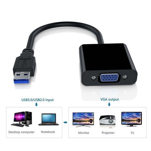 Cáp Chuyển Đổi USB to VGA HDMI USB to VGA USB to HDMI 3.0 dùng cho laptop máy tính ARIGATO