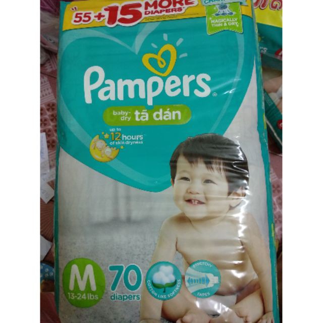 Tã dán pampers M70/L68/Xl60