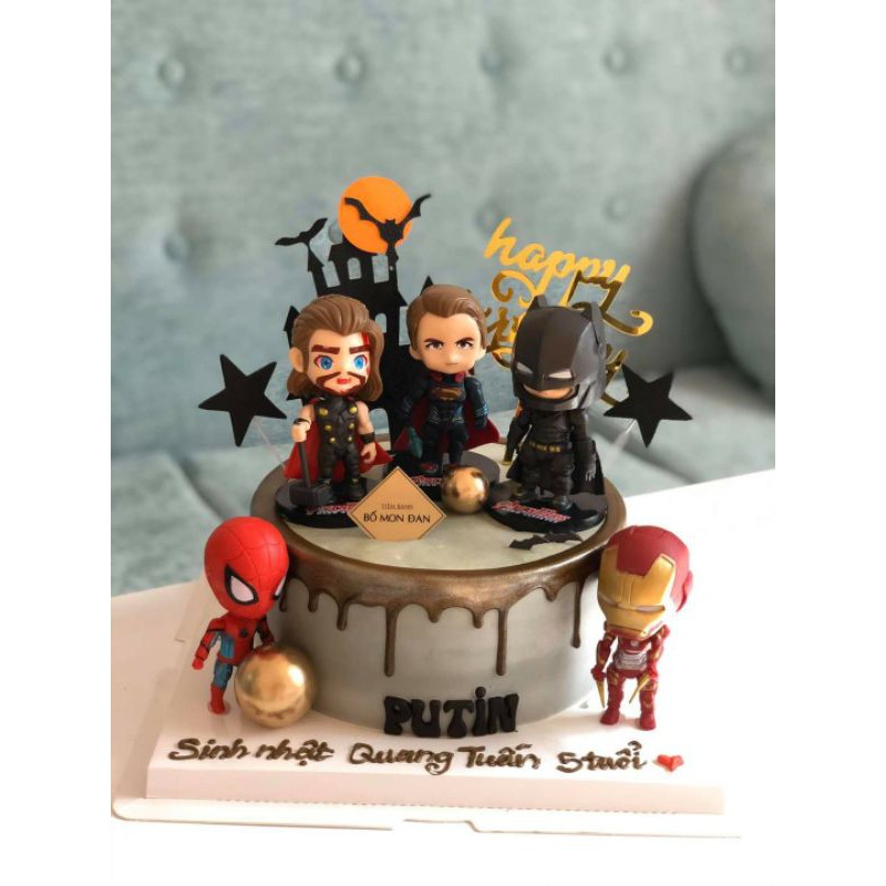 Set 6 siêu anh hùng trang trí bánh
