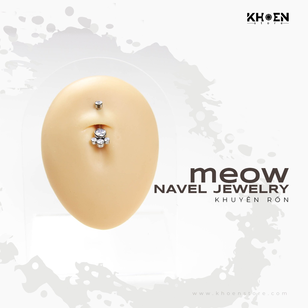 Khuyên Rốn chân mèo - Titanium G23 - Khoen Store