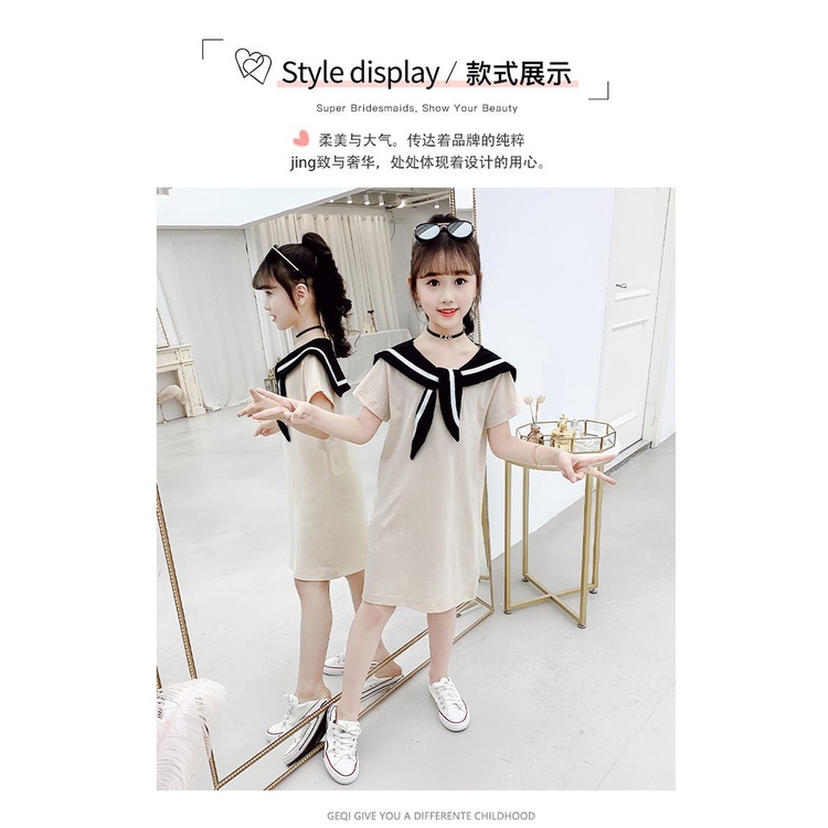 Đầm Thủy Thủ Thời Trang Mùa Hè Hàn Quốc Cho Bé Gái 3-10 Tuổi 9 8 Tuổi