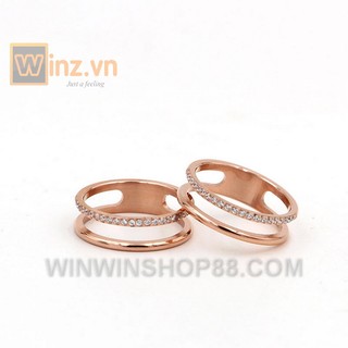 Nhẫn Titan đính đá N270 (màu đồng) - Winz.vn