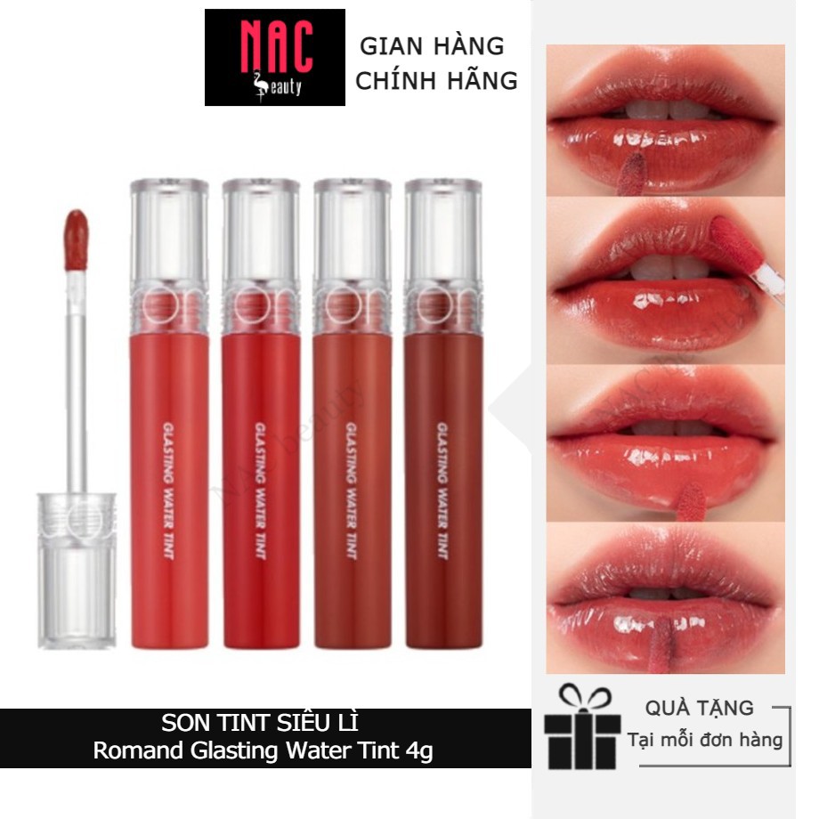 [CHÍNH HÃNG] Son Tint Nước Siêu Lì, Lâu Trôi Romand Glasting Water Tint 4g
