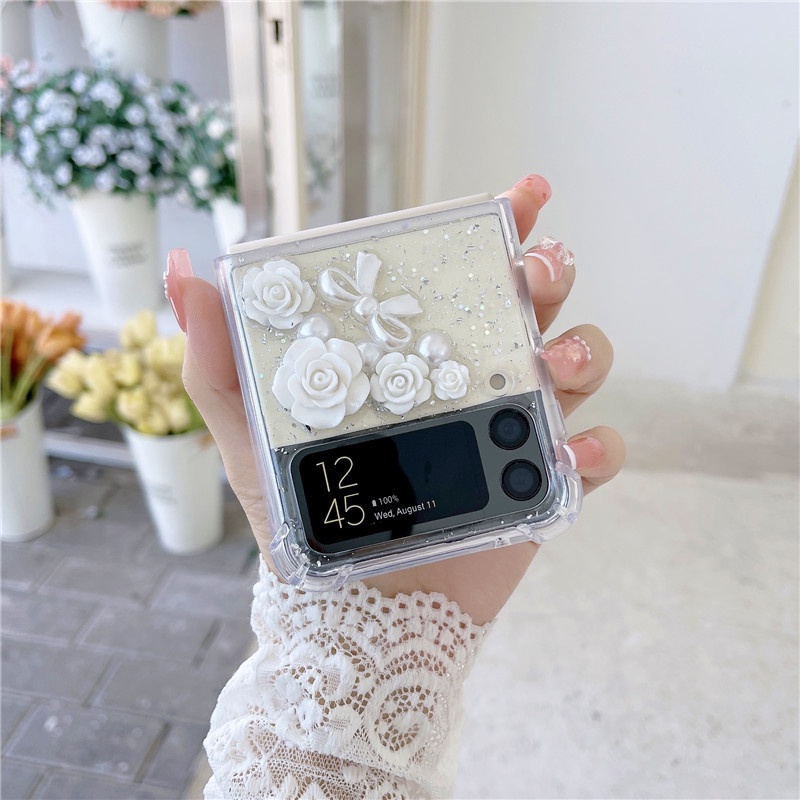 Ốp Điện Thoại Trong Suốt Chống Sốc Đính Kim Tuyến Cho Samsung Galaxy Z Flip 3 5G Flip3 Zlip3 Samsung Z Flip Z3 Z3