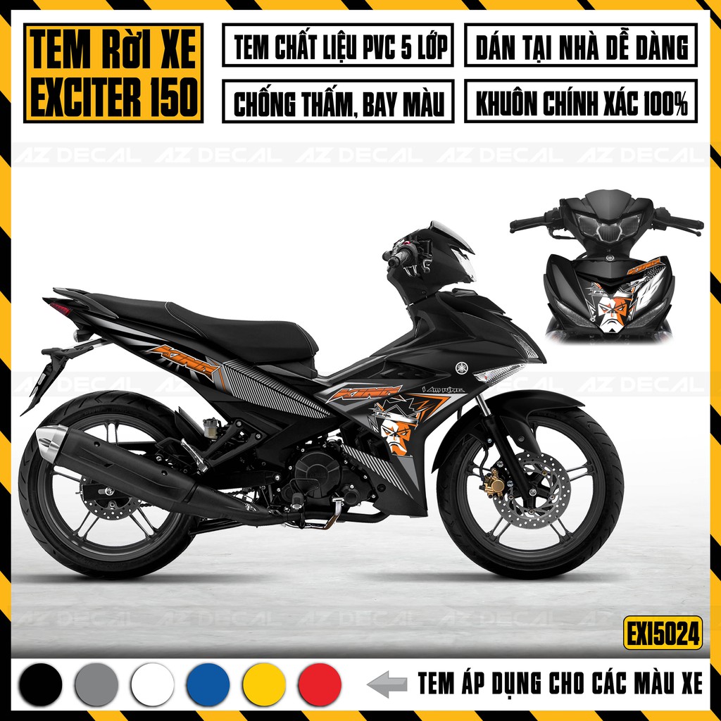 Tem Xe Exciter 150 Mẫu KING | EX15024 | Tem Rời Ex150 Cao Cấp Chống Nước, Decal Chống Bay Màu