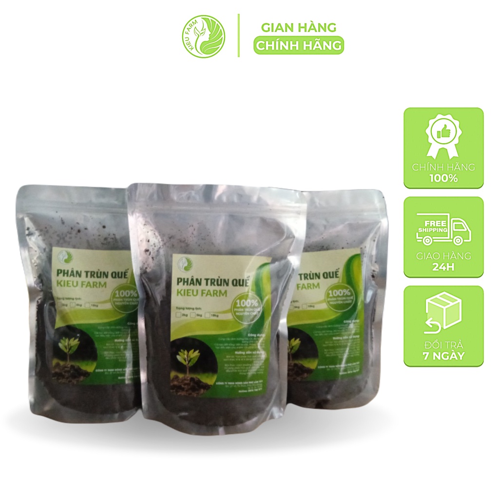 Phân trùn quế hữu cơ nguyên chất 5kg_Kieufarm