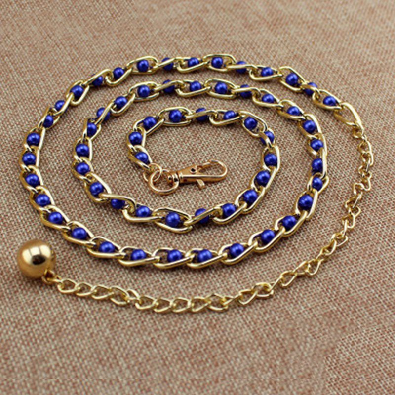 Thắt lưng mỏng đính hạt giả ngọc trai