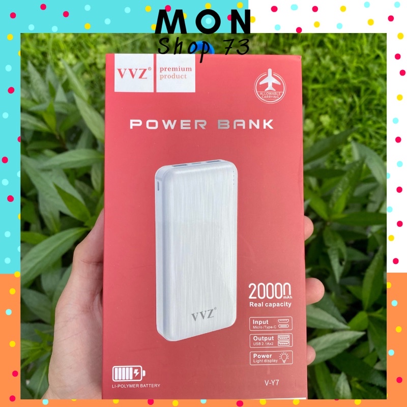 Sạc dự phòng 20000mah VVZ VY7 2 cổng sạc nhanh