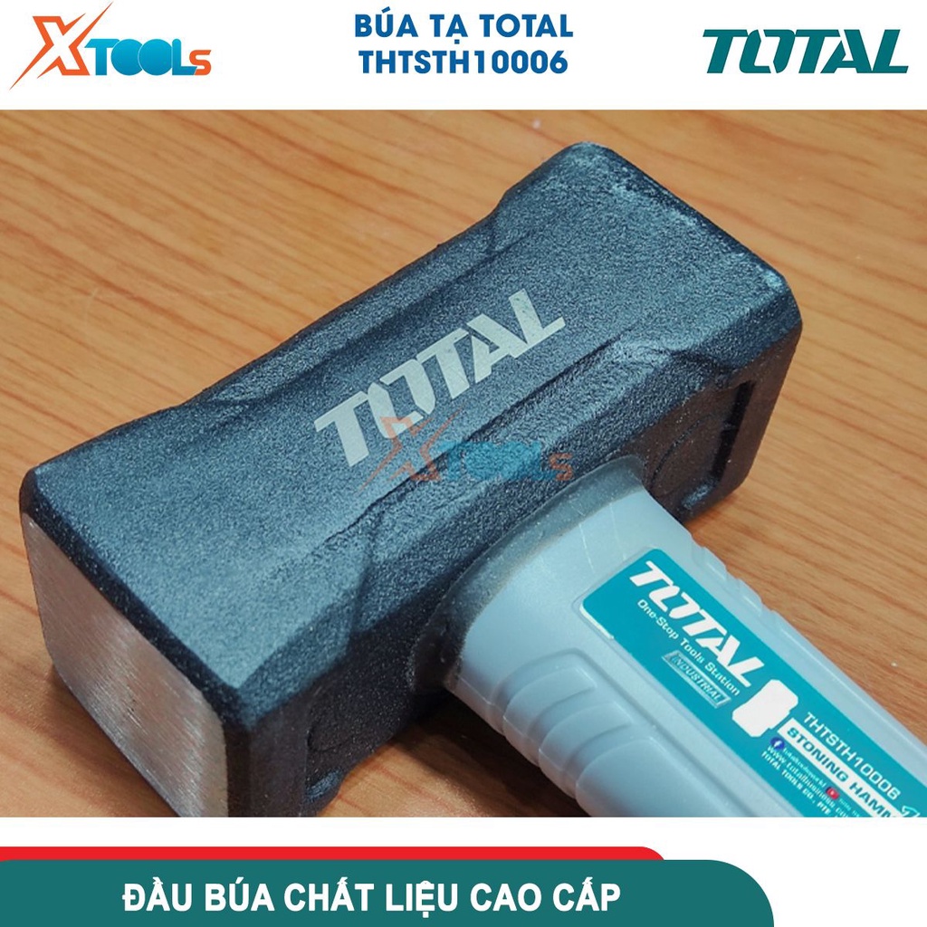 Búa tạ 1000g TOTAL THTSTH10006 thép cacbon 45, đầu búa đúc rèn nguyên khối, chịu nhiệt tốt [CHÍNH HÃNG][XTOOLS]