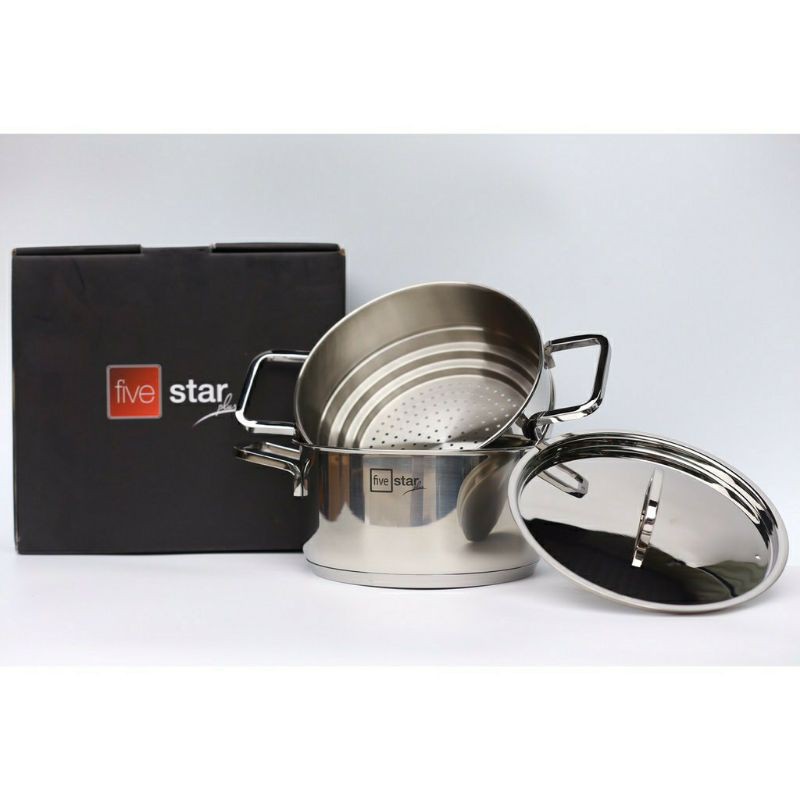 Bộ nồi xửng 24 Cm FIVESTAR nắp inox chính hãng BẢO HÀNH 5 NĂM