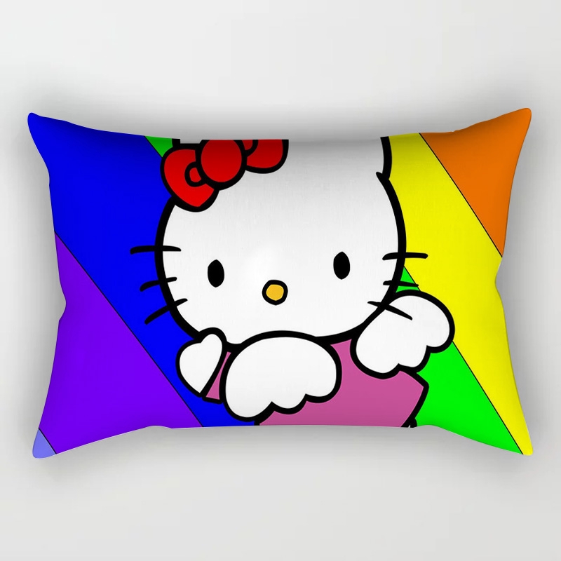 One Vỏ Gối Vuông 30 * 50cm In Hình hello kitty Đáng Yêu
