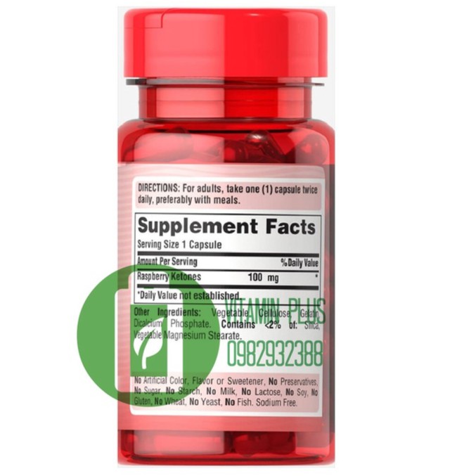 Combo Giảm cân tăng cơ tự nhiên không gây mệt mỏi Raspberry ketone & L Carnitine Puritans pride | BigBuy360 - bigbuy360.vn