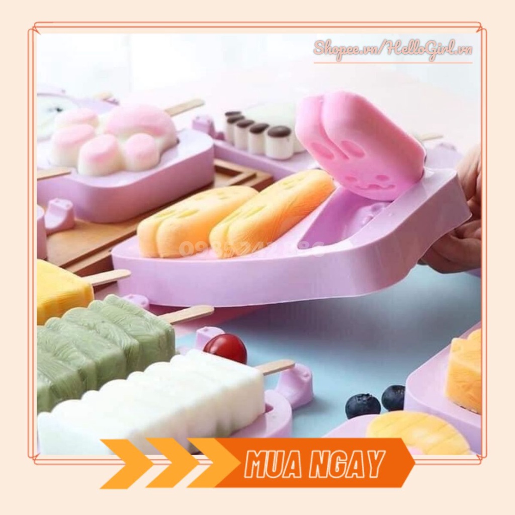 Khuôn Kem Khuôn Thạch Silicon Đa Năng_KÈM 100 QUE