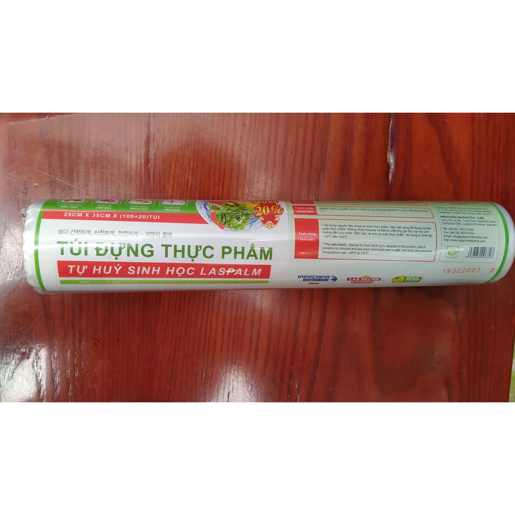 Túi đựng nylon siêu thị phân huỷ sinh học Laspalm đủ size