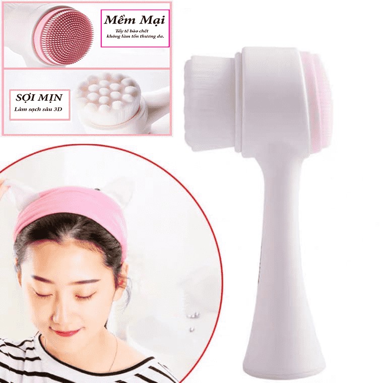 [MÁY RỬA MẶT MASSAGE 2SIÊU HOT ĐẦU 3D SILICON MỀM MẠI HÀN QUỐC - MÁY 2 CẦM TAY CHẤT LƯỢNG CAO DỄ SỬ DỤNG