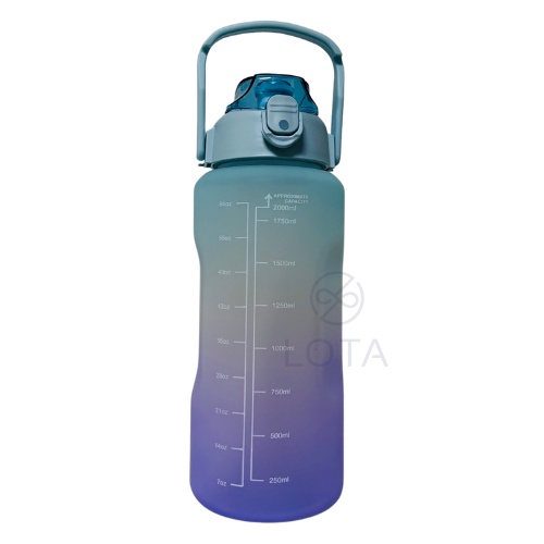 BÌNH NƯỚC 2 LÍT CÓ VẠCH CHIA THỜI GIAN UỐNG VÀ DUNG TÍCH 2L plastic water bottle 2 liters