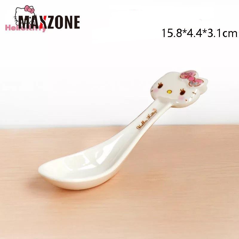 SANRIO Bộ Bát Ăn Cơm / Súp Bằng Melamine In Họa Tiết Hoạt Hình Hello Kitty Dễ Thương Dùng Làm Quà Tặng Cho Bé Gái