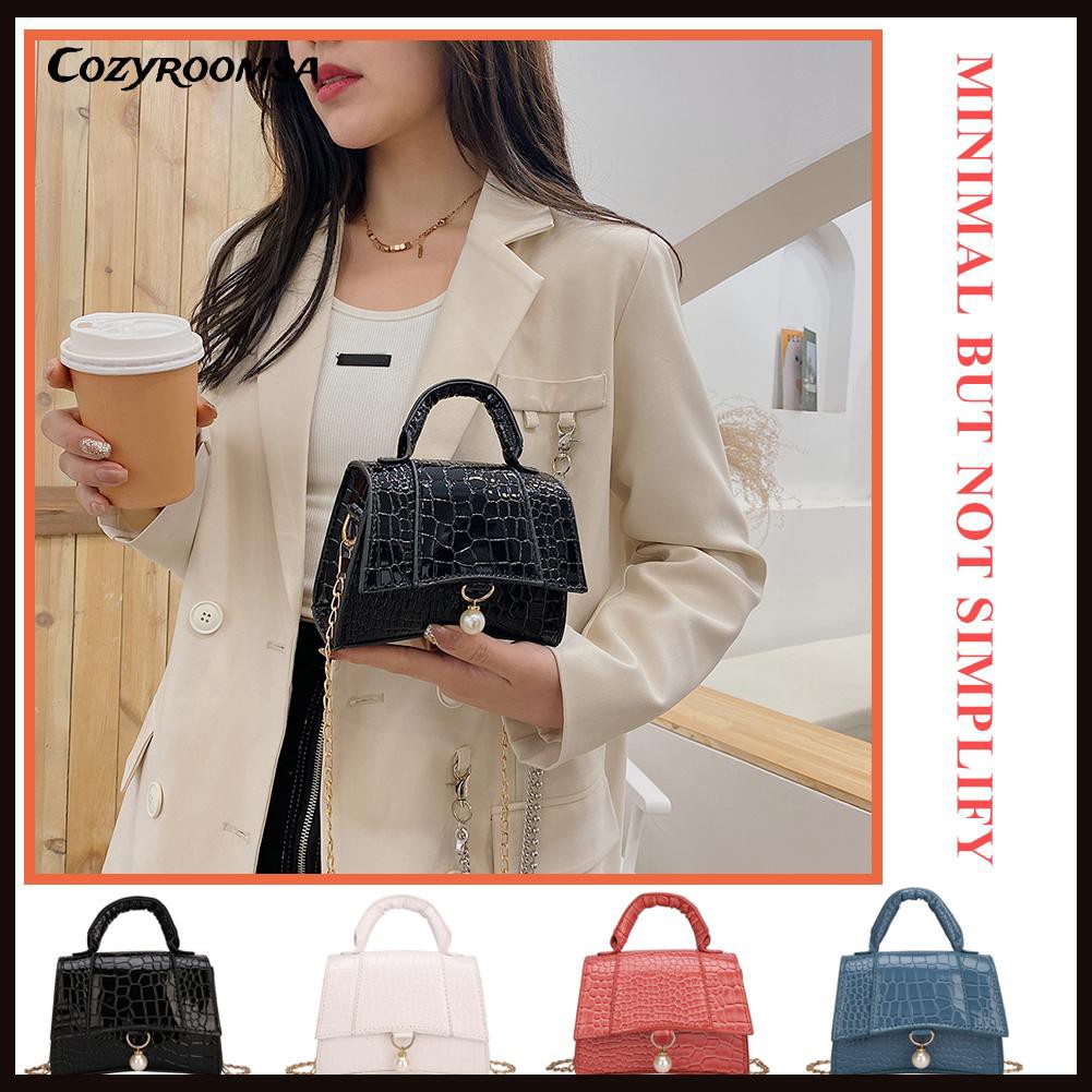 Fashion Women Alligator Pattern Chain Shoulder Bag Mini Top-handle Handbags