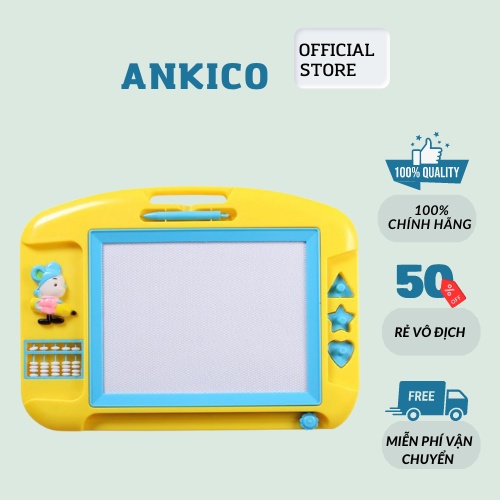 Bảng từ tự xóa loại lớn (35x40) cho bé thỏa thích sáng tạo bảng có gạt tự xóa thông minh 909 ANKICO