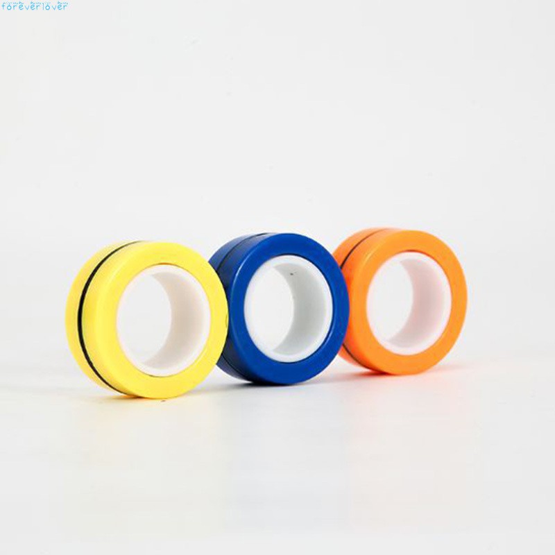 Finger Magnetic Ring Stress Anxiety Relief Magnetic Spinner Ring Colorful Unzip Finger Game Toy For Kids Adult