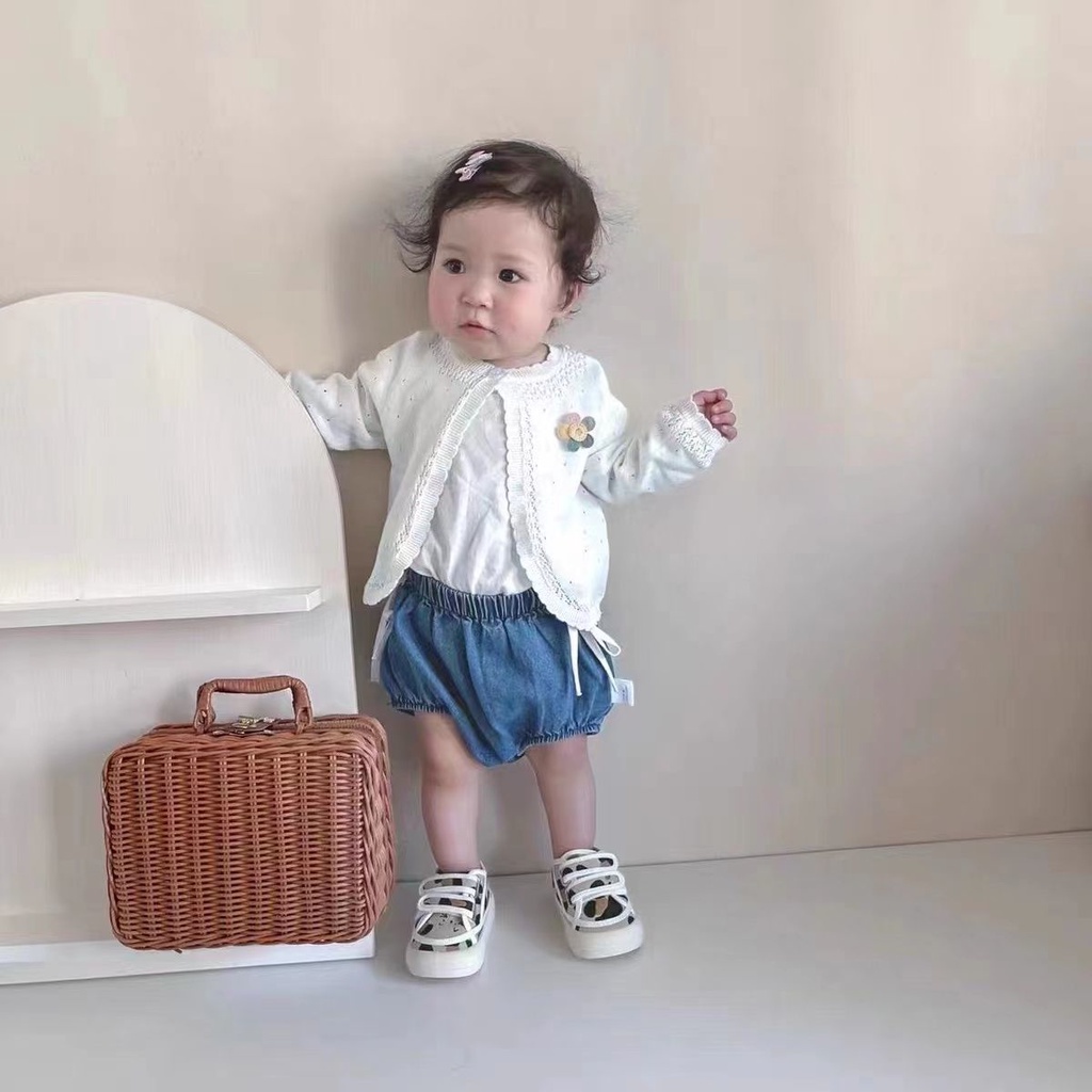 Áo Cardigan Dệt Kim Mỏng Chống Chảy Xệ Thời Trang Mùa Hè Cho Bé Gái