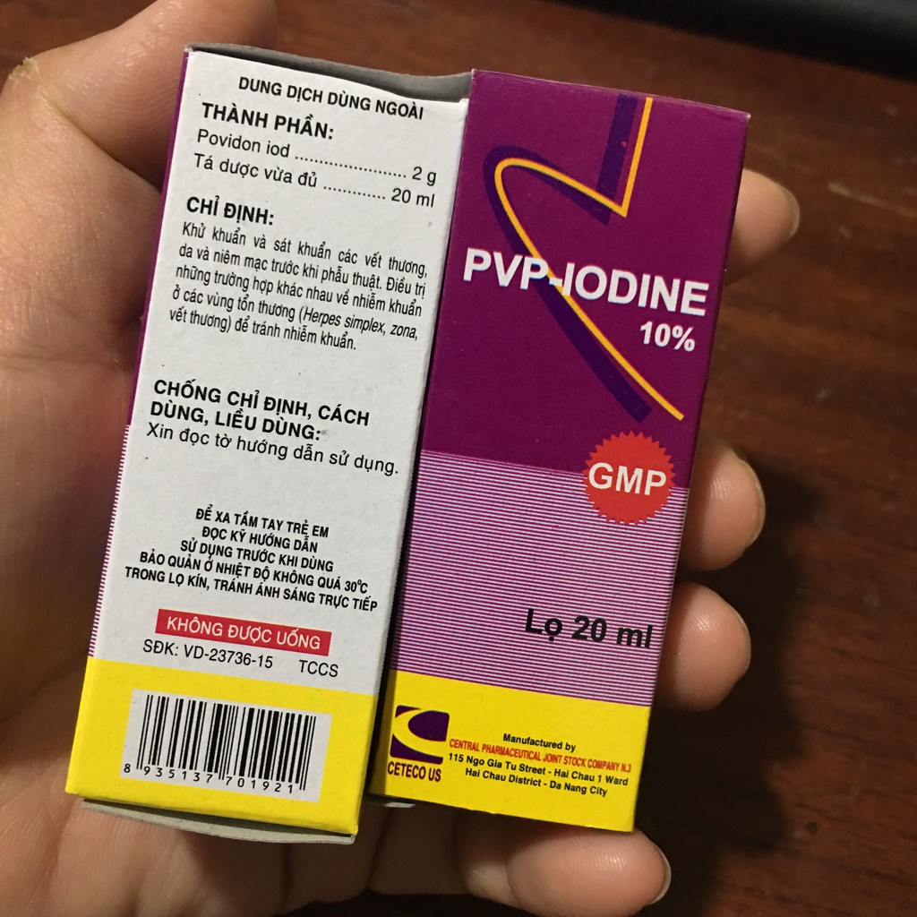 Povidone Iodine 10% (Lọ 20ml) chuẩn