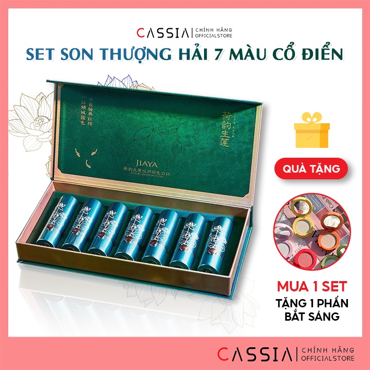 Set Son Lì Thượng Hải 7 Màu Cao Cấp, Son Nội Địa Trung Nhung Mịn, Bền Màu Lâu Trôi, Dưỡng Ẩm Không Khô Môi 7 Cây JIAYA