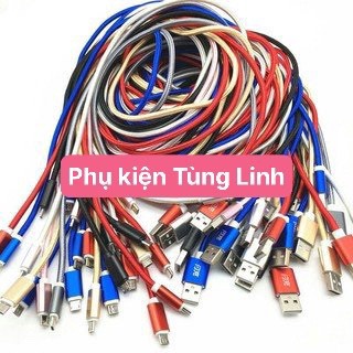Cáp sạc 3 đầu dây dù micro USB + + Type C siêu rẻ hỗ trợ sạc nhanh