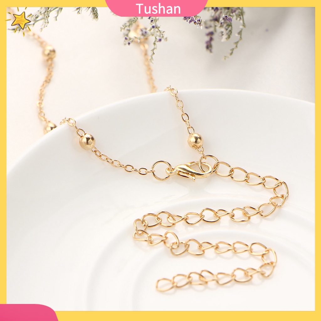TUSH_Women's Fashion Beaded Chain Choker Satellite Chain Minimal Delicate Necklace