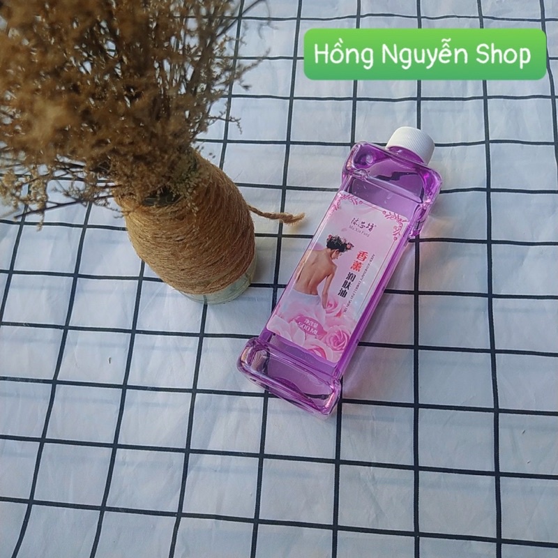 Tinh Dầu Massage Body, Dầu Gừng, Lavender, Hoa Hồng Thơm Dịu Nhẹ, Trơn Tay Có Kèm Vòi Hút