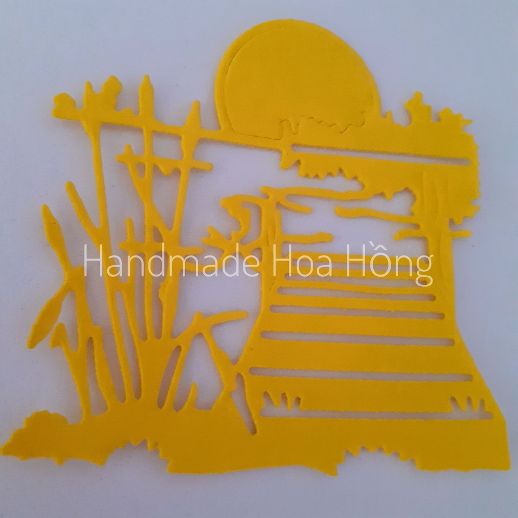 10 phong cảnh hoàng hôn bằng giấy xốp, 7.8x7.5cm - Hình trang trí thiệp,  scrapbook, tập, sổ, sách, bookmark, bao lì xì