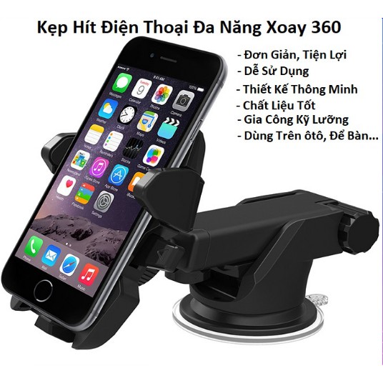 Giá Đỡ Điện Thoại Xoay 360 Dùng Trong Xe Ôtô Chắc Chắn Tiện Lợi-Chất Liệu Kiểu Giáng Sang Trong Tinh Tế