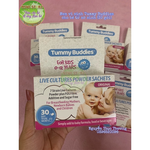 Men vi sinh Tummy Buddies của Anh (hộp 30 gói) có khả năng sinh ra Enzyme Lactase