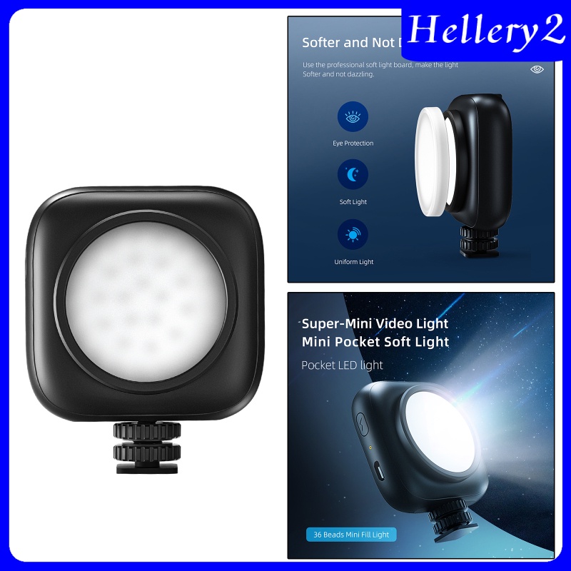 [HELLERY2] Mini Adjustable Video Fill Light Rechargeable for Vlog Video Makeup Camera