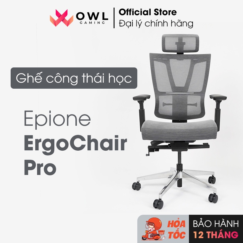 Ghế công thái học ergonomic Epione ErgoChair Pro (Cool Gray / Dark Gray / All Black) (Hàng chính hãng)