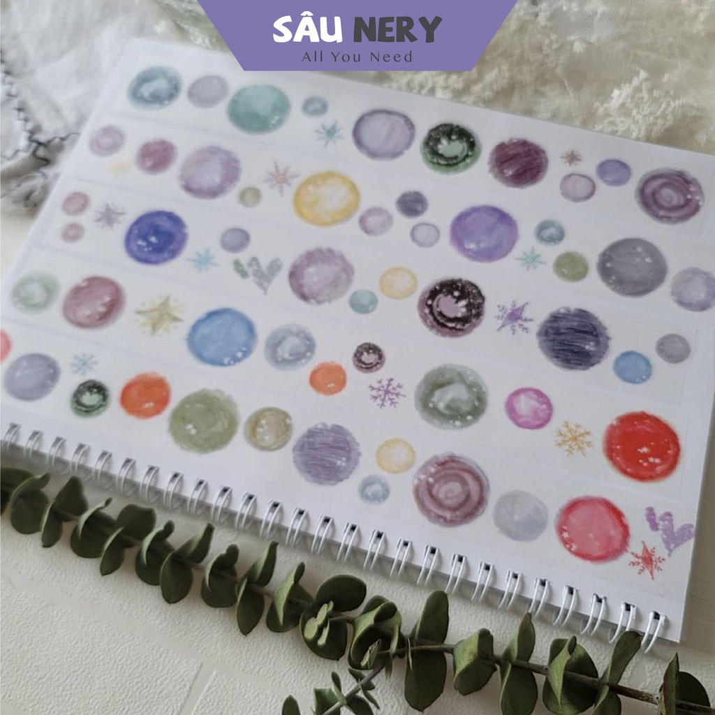 Sâu Nery - SNB15 - Circle inside 2 Washi tape by Fairy Ball (Chu kỳ 1m2)