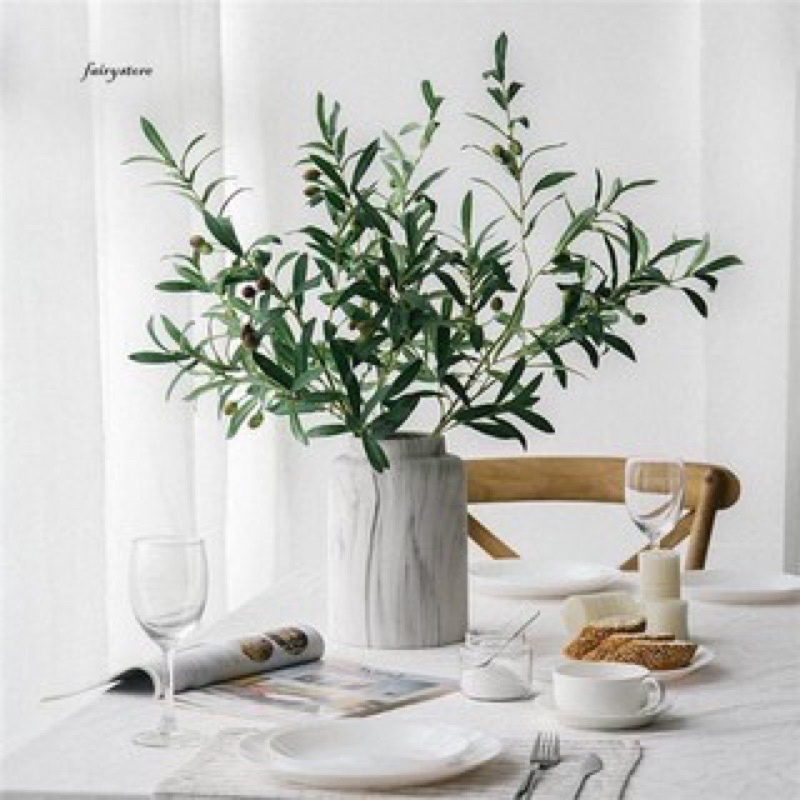 Cành oliu , Ô Liu giả dài 95cm kèm quả decor