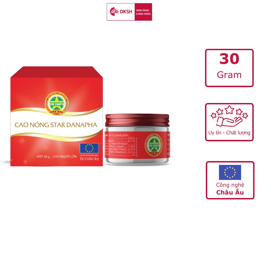 [Mã FMCGMALL -8% đơn 250K] Cao nóng Cao Sao Vàng STAR DANAPHA 30G