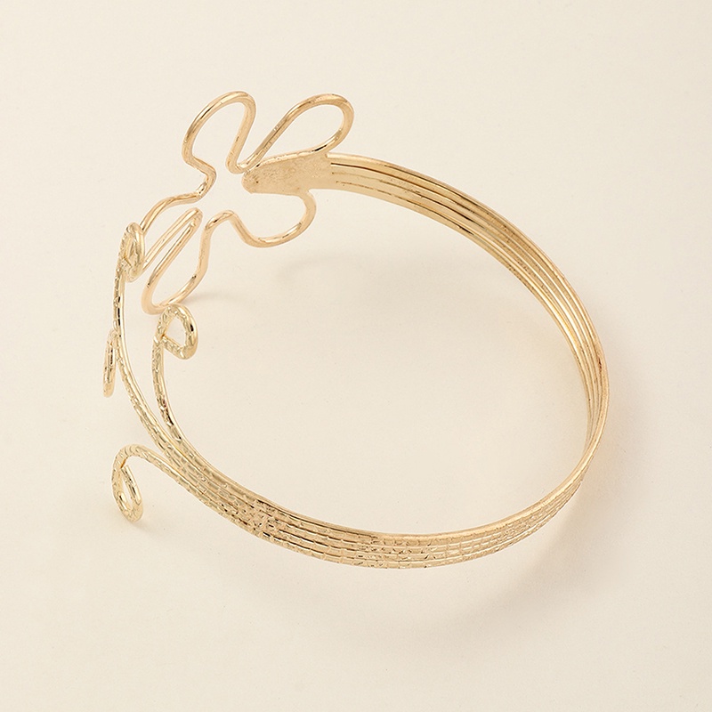 [QLQL] Vòng Tay Kim Loại Họa Tiết Hình Học Khoét Rỗng Họa Tiết Lá Bướm Bohemian Quyến Rũ