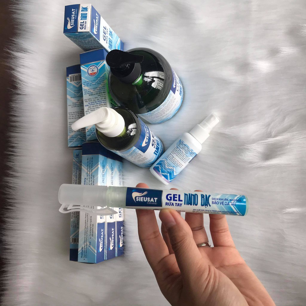 [CHÍNH HÃNG] Gel rửa tay khô NANO BẠC Sieusat for hand - bảo vệ da tay (Viện Kiểm nghiệm thuốc trung ương nghiên cứu) | BigBuy360 - bigbuy360.vn