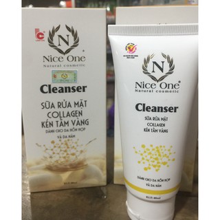 Sữa Rửa Mặt Collagen - Kén Tằm Vàng Nice One - 60ml (dành cho da hỗn hợp - da nám)