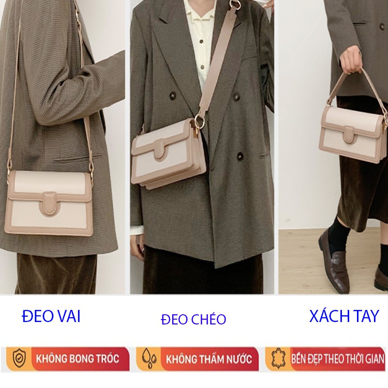 Túi Xách Đeo Chéo Nữ Đeo Vai MICOCAH Dáng Công Sở Phối Màu Vintage Siêu Đẹp MC25 - Micocah Mall | BigBuy360 - bigbuy360.vn