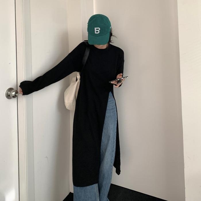 &quot;Trong chứng khoán&quot; hàn quốc của đức rong dài áo thun thời trang màu sắc màu sắc mở ngã ba áo khoác