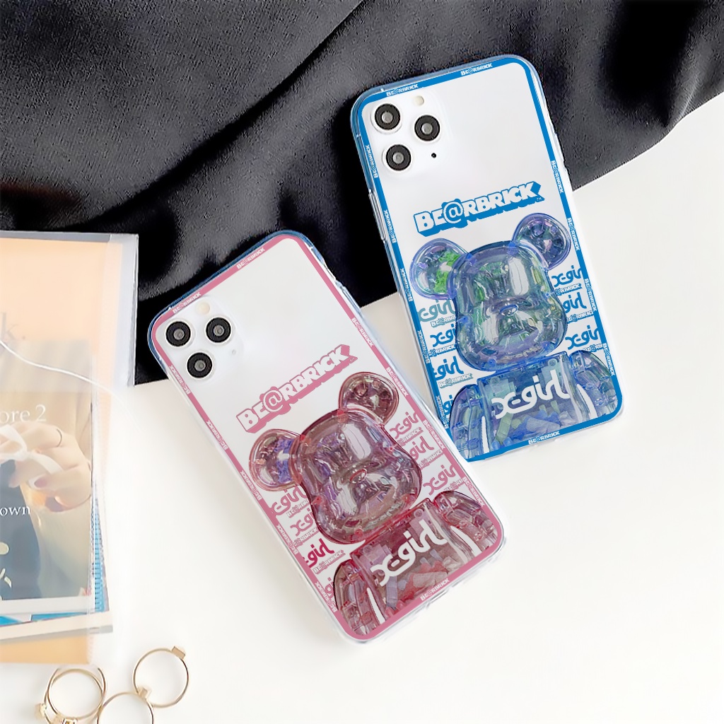 Ốp lưng iphone vuông cạnh ốp iphone hình gấu be@rbrick đủ mã 6/6plus/7plus/8/8plus/x/xr/xs/11/12/pro/max/plus/promax E73