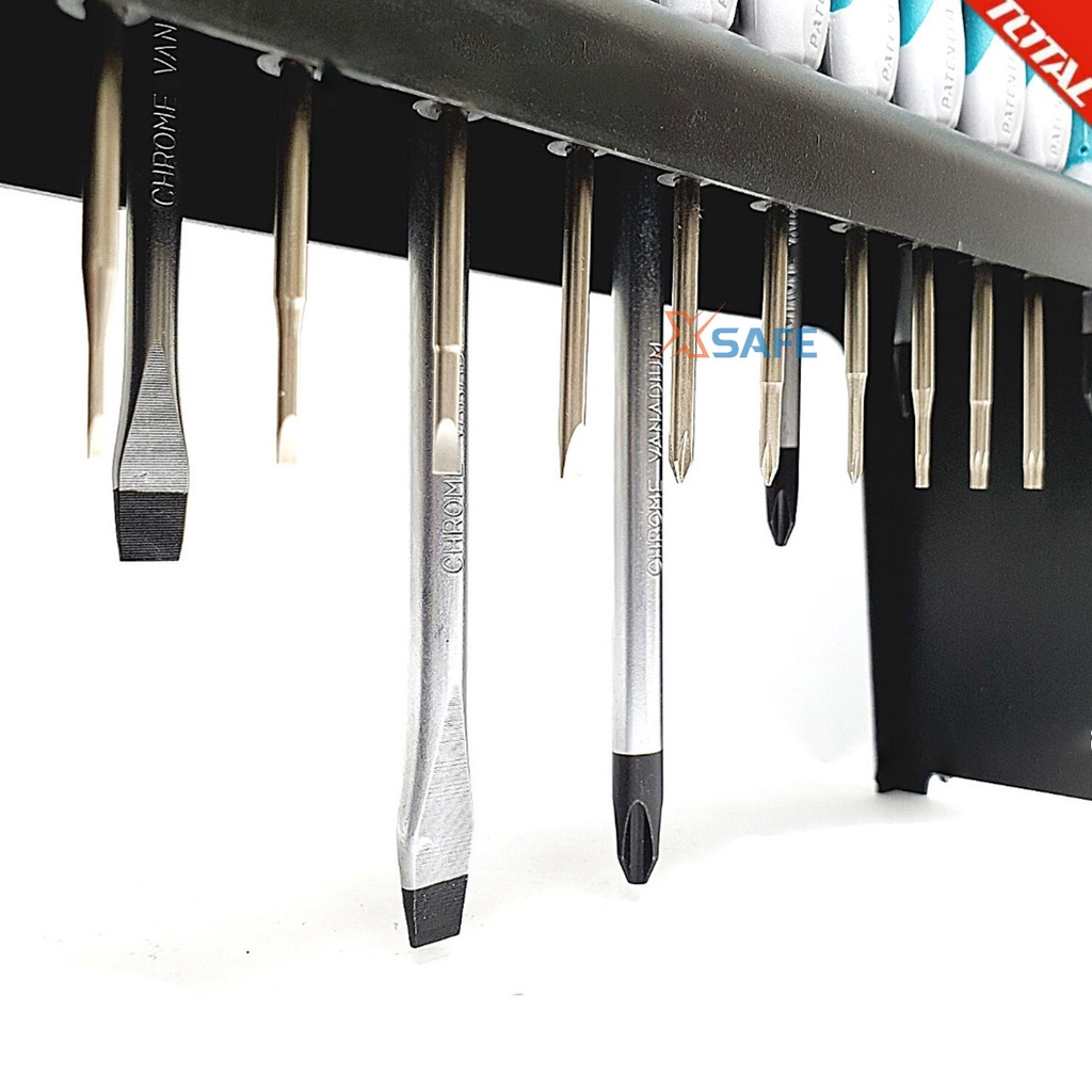 Bộ tua vít đa năng 18 món TOTAL THT250618 đuôi tròn Bộ tuốc nơ vít CR-V không mài mòn, gỉ sét, nhỏ gọn