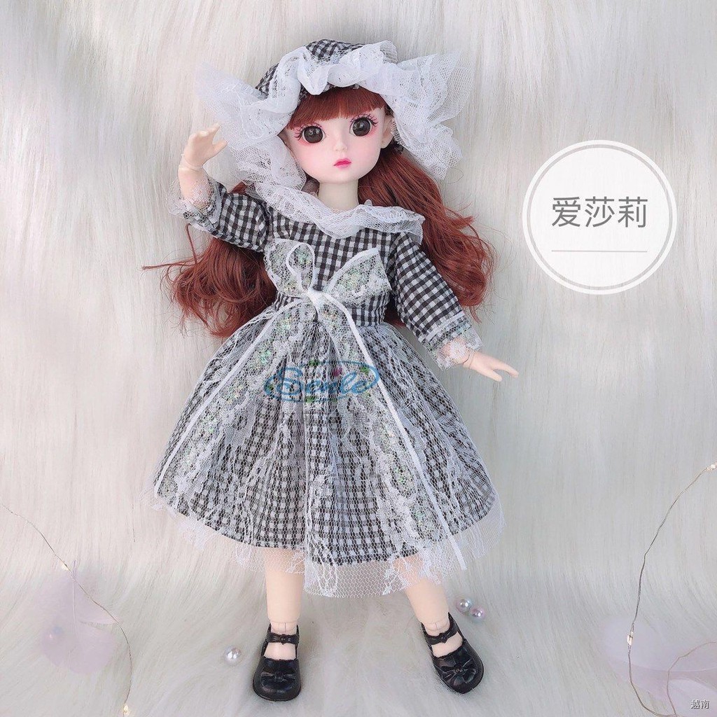 ♞♀Winter new 30 Cm bjd Barbie doll 3D mắt thật búp bê đồ chơi nhà gái quà tặng sinh nhật