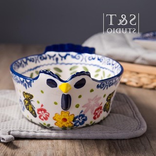 Thố sứ sâu lòng dáng con gà