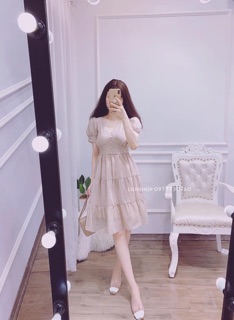 Váy voan tơ đính ngọc (4 màu kèm ảnh thật )